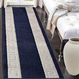 Custom Size Euro Collection Meander Design Non Skid Washable Rug Runners