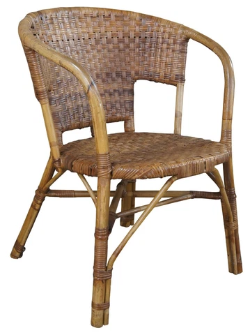 Antique Bentwood Bamboo Woven Wicker Rattan Arm Chair Boho Boheimian 30" Cover