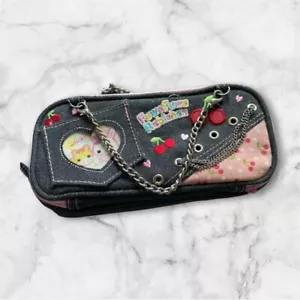 Fluffy Rabi-chan Denim Pencil Case Pink Kawaii Rabbit Retro Showa Heisei - Picture 1 of 6