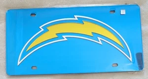 Los Angeles Chargers NFL Laser Cut Mirrored License Plate WinCraft - Picture 1 of 1