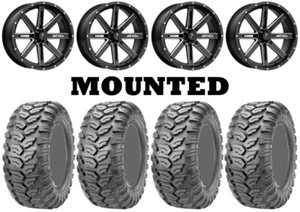 Kit 4 Maxxis Ceros MU07 Tires 27x9-15/27x11-15 on MSA M41 Boxer Gloss Black FXT - Picture 1 of 5
