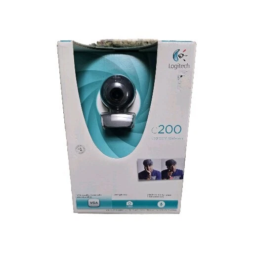 Logitech C200 Webcam USB Built-in Microphone w/RightSound  Black NEW & SEALED - Image 1 of 4