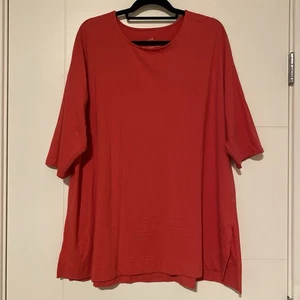 Túnica Jill Luxe Supima manga ballet para mujer 2X rosa rojo elástico top otoño - Imagen 1 de 8