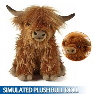 25cm Hochlandkuh Plüschtier Highland Cow Langhaar Stier Kuscheltiere Geschenk - Bild 1 von 4