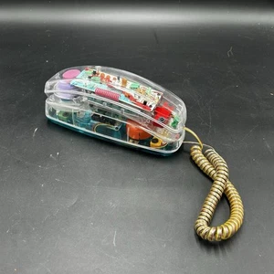 Vintage Unisonic 6900 ZX 1980's 1990's Clear See Through Push Button Phone Cord - Zdjęcie 1 z 5
