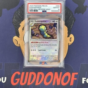 💎PSA 10 GEM MINT 2025 Pokemon Prismatic Evolutions DUNDUNSPARCE #080 Poke Ball - Picture 1 of 3