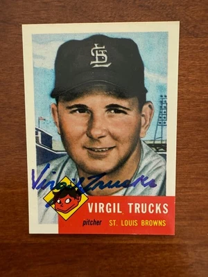 1953 1991 Topps archives Virgil Trucks #96 autograph auto signed - Image 1 of 2