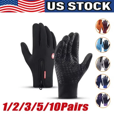 Thermal Waterproof Winterproof Gloves Touch Screen Warm Mittens Men Women Lot - Image 1 of 4