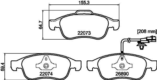 Juego de pastillas de freno delanteras Mintex para Mercedes-Benz Renault Citan Grand Kangoo Kang Foto 1 de 1