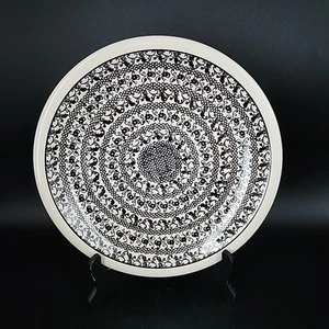 Polish Pottery Boleslawiec Black Lace Dinner Plate 9.5” #164 - Picture 1 of 3