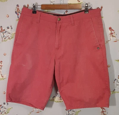 🛹 Volcom Mens Red Corpo Class Shorts Size 34x10 Flat Front Skate Surf - Image 1 of 4