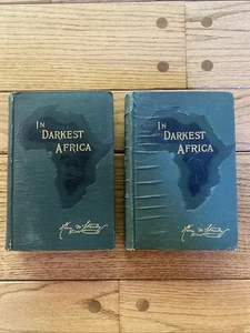 1890 IN DARKEST AFRICA 2-Volume Set by STANLEY Green Edition w/Maps Hardback - Bild 1 von 13