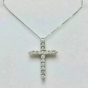 Colgante para collar cruz religión crucifijo enchapado en oro de dos tonos 14K - Imagen 1 de 1