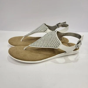 New York Transit Damen-Sandalen 8,5 m Knöchelriemen flach Slipper Strass & Perlen - Bild 1 von 11