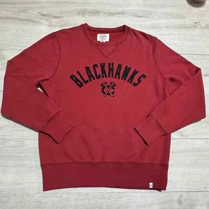 47 Brand Chicago Blackhawks Sweater Mens Medium Black Red NHL Hockey  - Picture 1 of 9