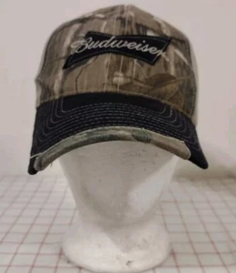 Budweiser Camo Cap Hat Green Adjustable Embroidered Beer Hunting Fishing - Picture 1 of 6