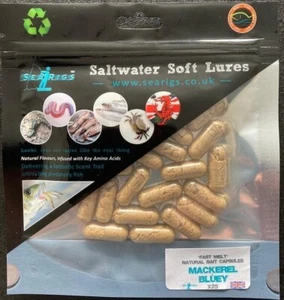SEARIGS™ Mackerel & Bluey - Sea Fishing Natural Bait Capsules "Fast Melt" x25 - Picture 1 of 12