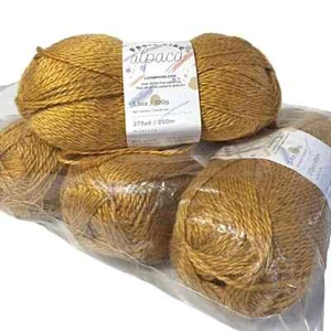 4 Skein Lion Feels Like Alpaca 159C Mustard Light No 3 Acrylic Blend 273 yd 250m - Picture 1 of 8