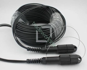 50M LC-LC SM 4 Strand Armored Field TPU Optic Patch Cord Cable Waterproof Head - Afbeelding 1 van 1