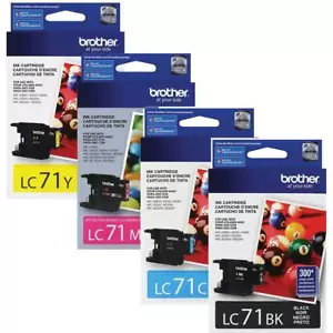 GENUINE Brother LC71 Ink 4 Pack for MFC-J280W MFC-J425W DCP-J525W DCP-725DW - Picture 1 of 1