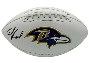 Ed Reed Signed Baltimore Ravens Team Logo Football JSA - Picture 1 of 3