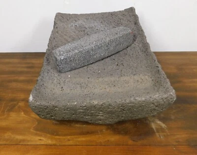 Antiguo Metate #20-Molinillo-Rústico-Completo-Viejo Mexicano--Primitivo-11x16x7H Foto 1 de 4