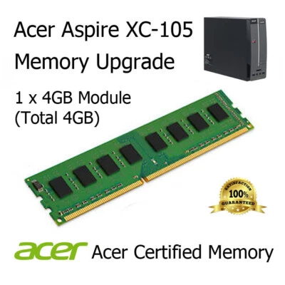 4GB DDR3 Memory Upgrade for Acer Aspire XC-105 Desktop PC3-10600U 1333MHz - Image 1 of 3