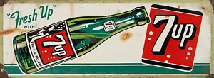 LETRERO DE METAL PUBLICITARIO FRESCO CON 7UP - Imagen 1 de 1