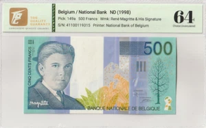 1998 Belgium 500 Francs P149a BANKNOTE CURRENCY UNC - Picture 1 of 2