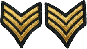 2 Vietnam Ära US Army Sergeant grüne Streifen Patch Paar Uniform Rang E-5 E5 - Bild 1 von 5