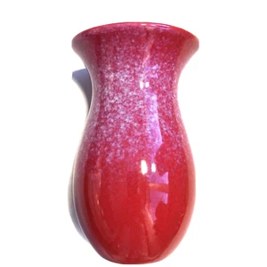 Teleflora Red Ceramic Vase 8" flowers, gift, centerpiece, birthday, celebration - Picture 1 of 9