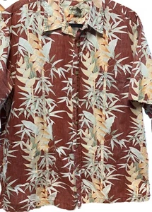 Men's 2XL Cooke Street Aloha Hawaiian Shirt Red Leaf Print - Picture 1 of 3