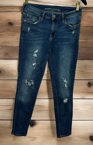 Pantalones de mezclilla Old Navy Rockstar tiro medio talla 4 regular desgastados ajustados elásticos rasgados - Imagen 1 de 7
