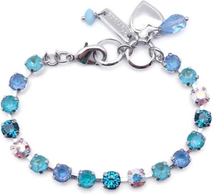 Mariana Tranquil Silvertone Petite Bracelet in Aqua Blue Crystal Mix 140-4 NWT - Picture 1 of 3