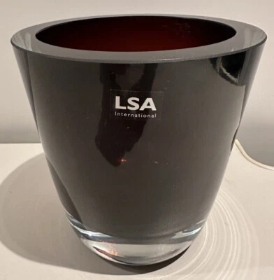 LSA international Vase Glas Braun Rauchglas Design London Mundgeblasen Kunst RAR - Bild 1 von 4