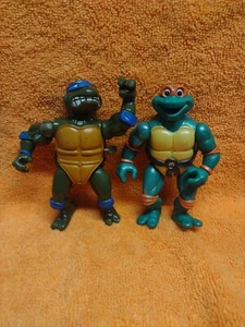 2 vintage teenage mutant ninja turtles figures Character Childhood *Read Info* - Picture 1 of 6