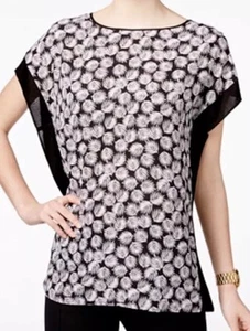 NUEVO Poncho Impreso Michael Kors Negro/Blanco Talla Grande - Imagen 1 de 7