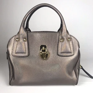 JUICY COUTURE Holographic Bowler Bag w/ Heart Lock Satchel Handbag Purse - Picture 1 of 12