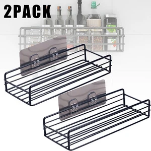 2PCS Rustproof Bathroom Storage Holder Shelf Shower Wall Organizer Rack Kitchen - Picture 1 of 11