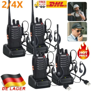 2/4Stk Baofeng Walkie Talkie BF-888S Sprechfunkgeräte Handfunkgerät 16Kanäle 5KM - Zdjęcie 1 z 13