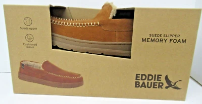 Zapatilla de hombre Eddie Bauer Loudon gamuza espuma viscoelástica imitación piel, talla 8-9, marrón Foto 1 de 3