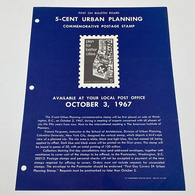 1967 5¢ Urban Planning Plan For Better Cities Commemorative Postage Stamp FDC Ad - Image 1 of 4