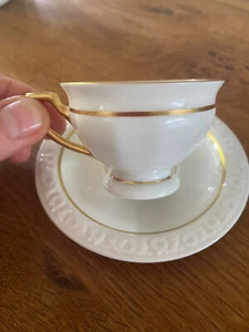 Mokka-EspressoTasse Bavaria Maria weiß mit Gold - Bild 1 von 2