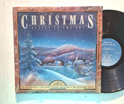 Placido Domingo Christmas Listen To The Joy Vinyl LP Hallmark Stereo Holiday Foto 1 de 4
