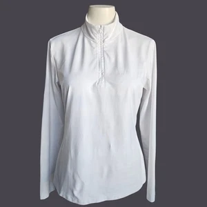 J McLaughlin Ace 1/4 Zip Medium Pullover Top White Women's Medium Golf Outdoor  - Picture 1 of 13