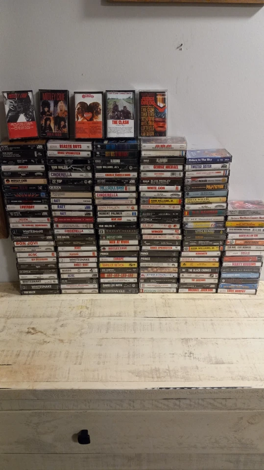 Lot Of 143 Vintage Classic Rock 70's 80s Big Hair Bands & More Music Cassettes - Image 1 of 4
