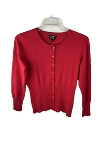 Apt. Cárdigan para mujer 9 100 % cachemir manga larga botón delantero rojo talla XL DEFECTUOSO - Imagen 1 de 9