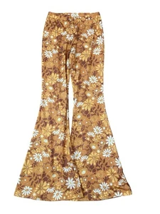 Princess Polly Floral Pull On Bell Bottom Flare Pants Size 2 - Picture 1 of 4