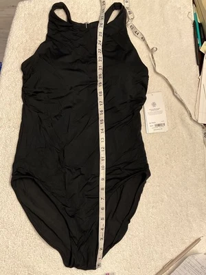 Traje de baño Athleta Nuevo con etiquetas MT M Alto Negro Maldivas Cuello alto Una pieza 981006 1 pieza Foto 1 de 4