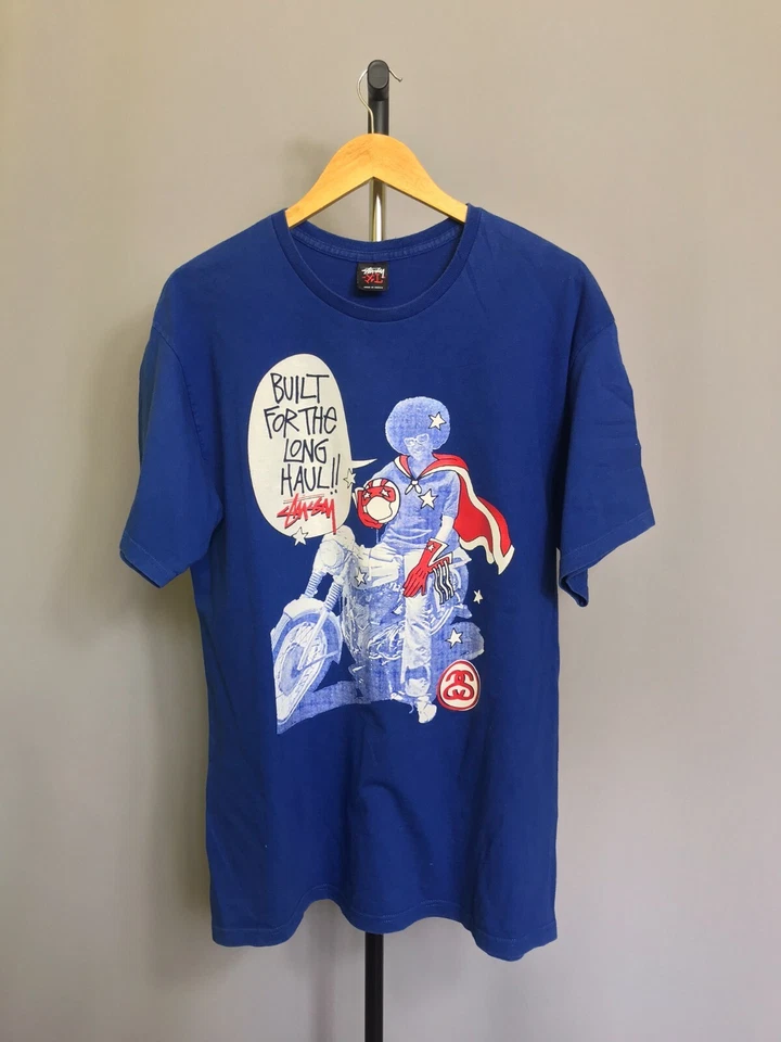 Camiseta vintage Stussy camiseta años 90 2000 para hombre XL azul - Imagen 1 de 4